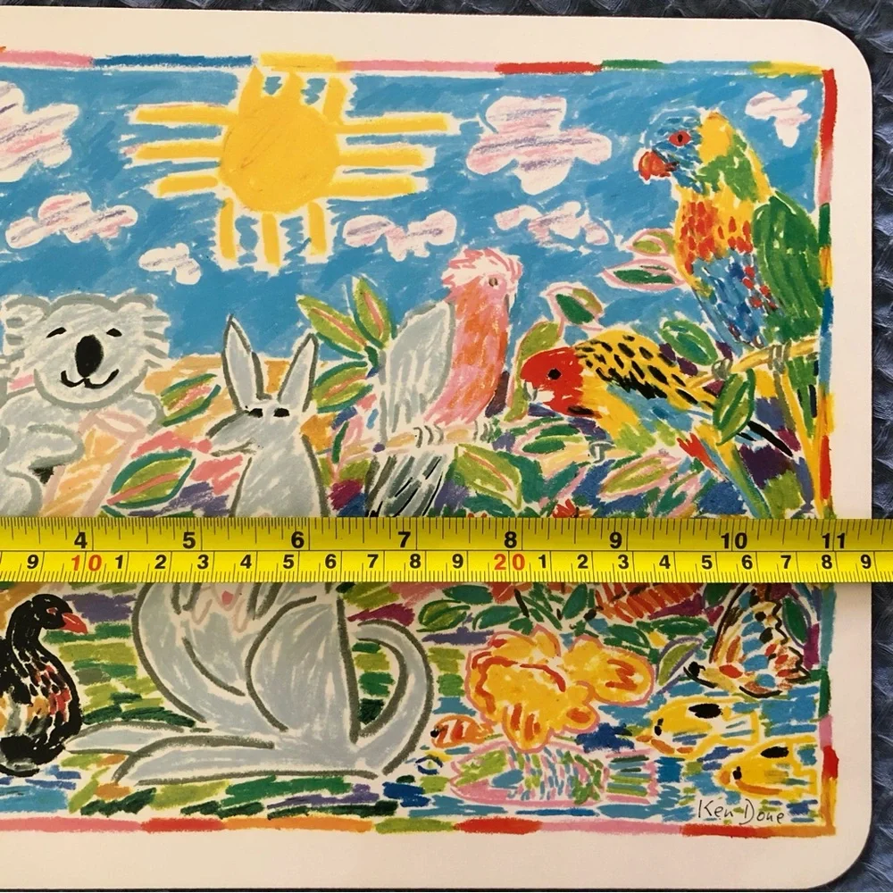 Ken Done Colorful Australian Wildlife Vintage Cork Placemats Set of 6 NWB
